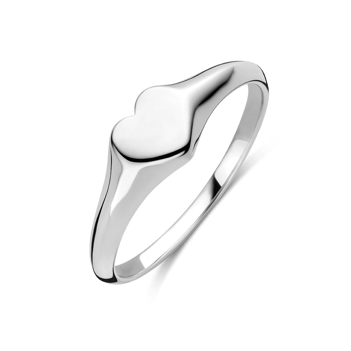 Graveerring hart zilver gerhodineerd