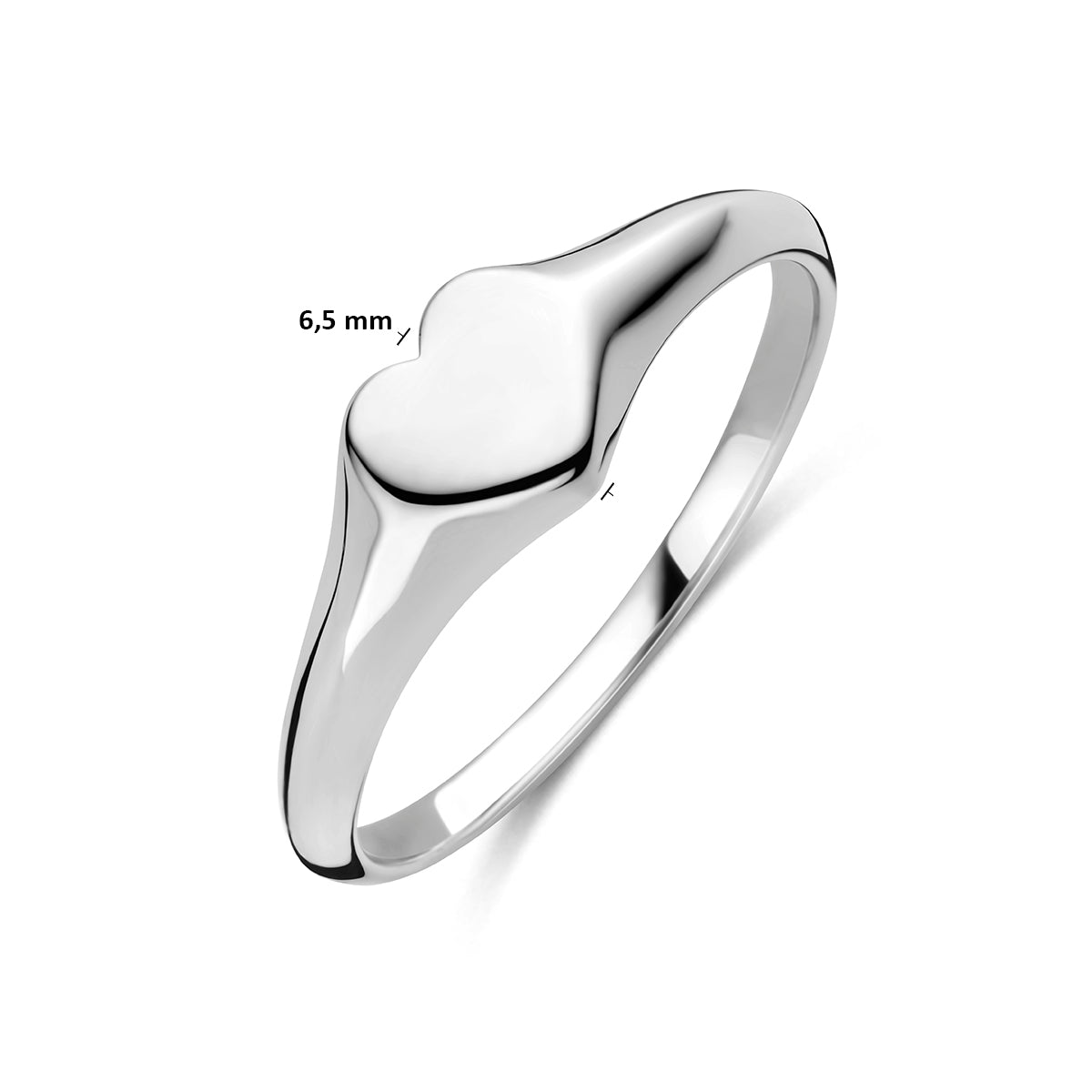 Graveerring hart zilver gerhodineerd