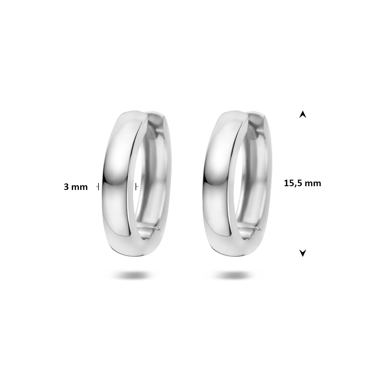 Fantasy Collection Klapoorringen zilver gerhodineerd 15,5 mm - afbeelding 4