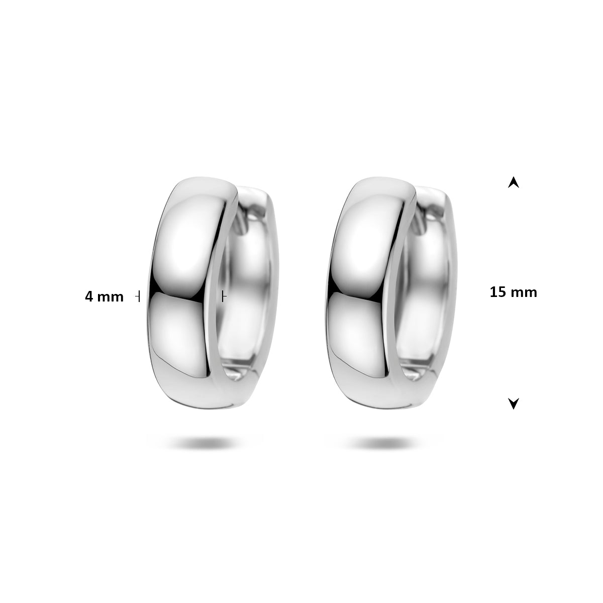 Fantasy Collection Klapoorringen zilver gerhodineerd 15 mm - afbeelding 4