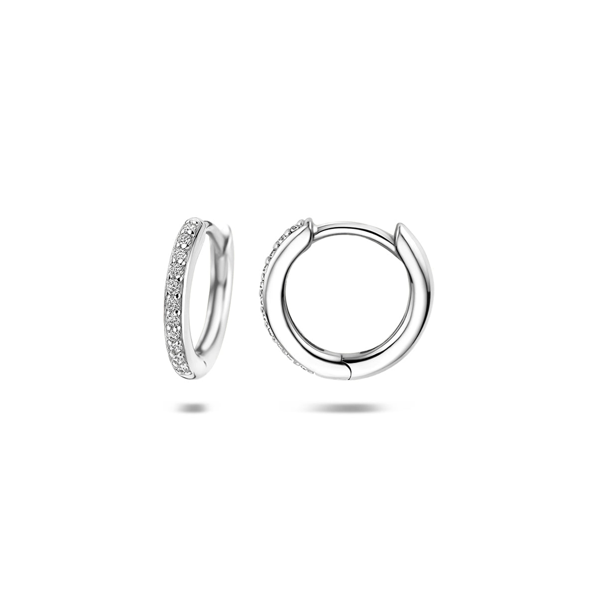 Fantasy Collection Klapoorringen zirkonia zilver gerhodineerd 12,5 mm - afbeelding 3