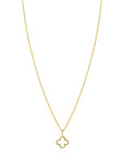 ZINZI Gold Plated Zilveren Ketting met Open Klaver Hanger 42-45cm ZIC2743