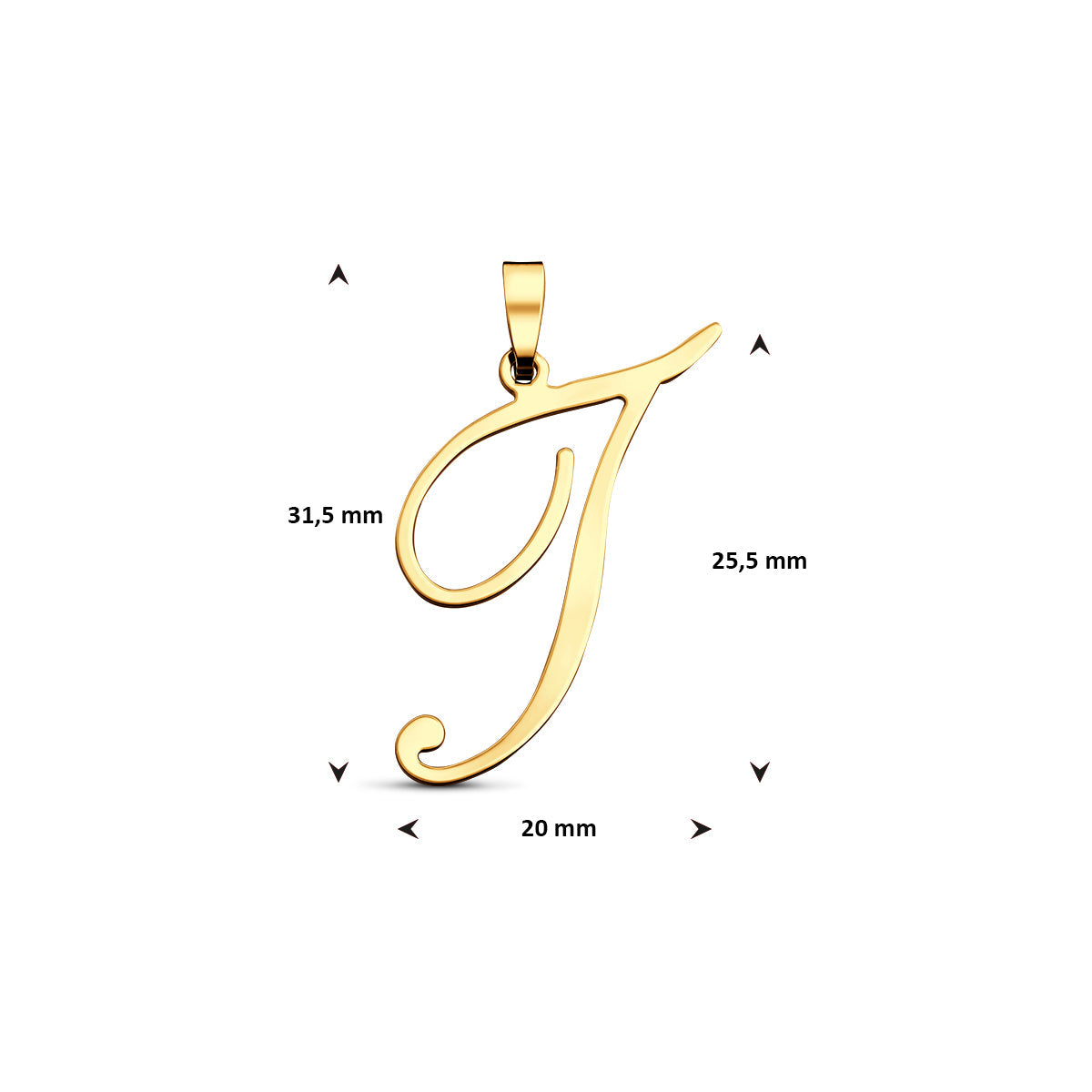Hanger sierletter I 25 mm 14K geelgoud #Letter_I
