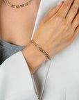 ZINZI Bicolor Zilveren Ovale Schakelarmband 6mm Breed 20cm ZIA2668 - PansiteNederland.nl