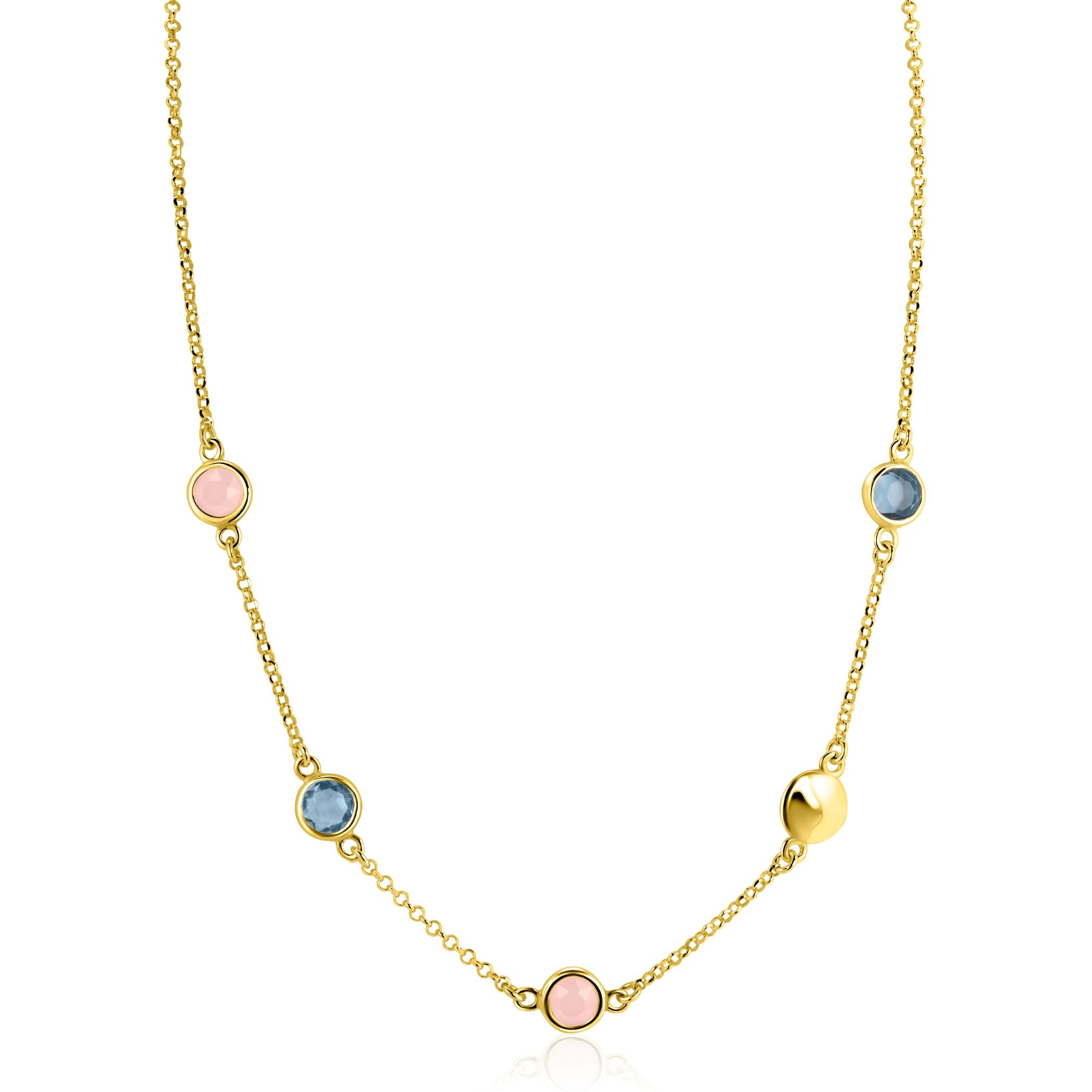 ZINZI Verguld Zilveren Ketting 40-45cm - ZIC2715G
