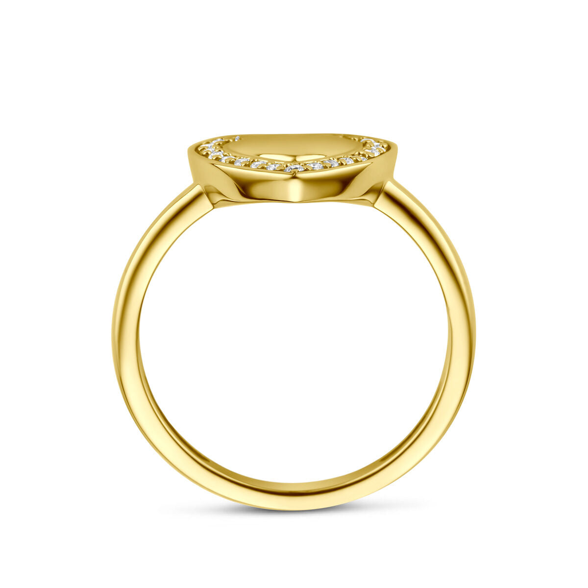 Ring hart lab grown diamant 0.11ct f vs 14K geelgoud