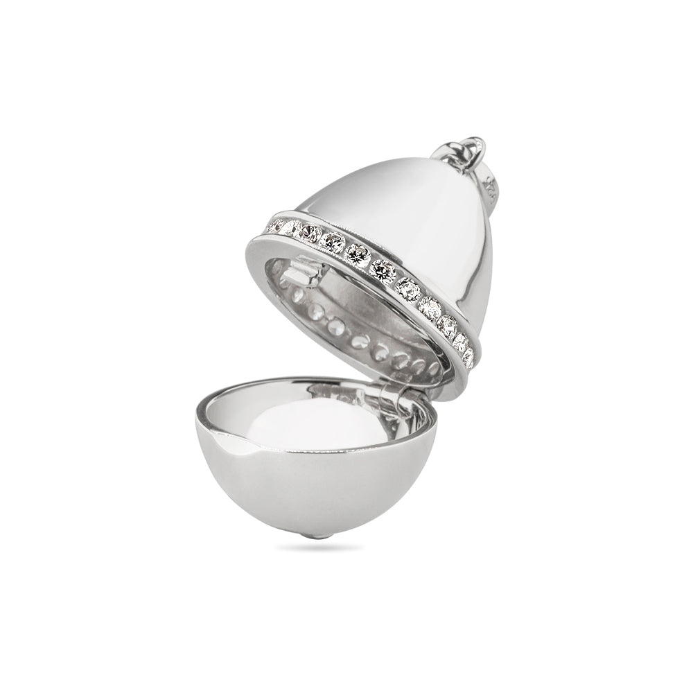 See You Eivormige ashanger met steenrand zilver – 146 – afbeelding 1