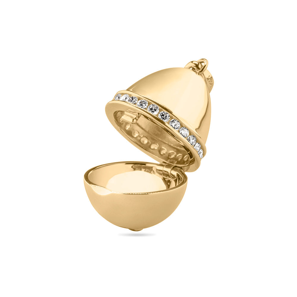See You Gouden ei hanger met steenrand voor as – 146 – afbeelding 1