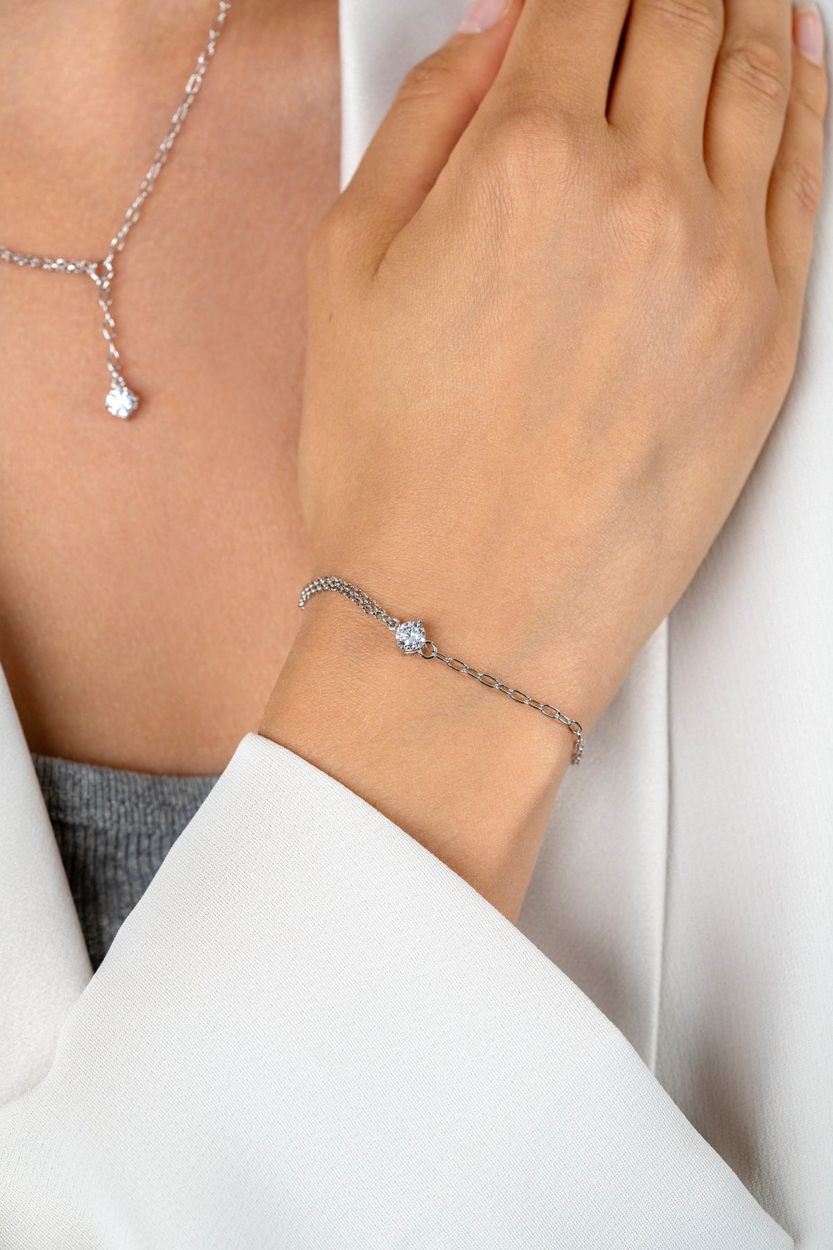 ZINZI Zilveren Armband met Blauwe Zirkonia ZIA2660