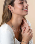 ZINZI zilveren schakel armband met twee zilveren en drie blauwe klavers 16-19cm ZIA2582