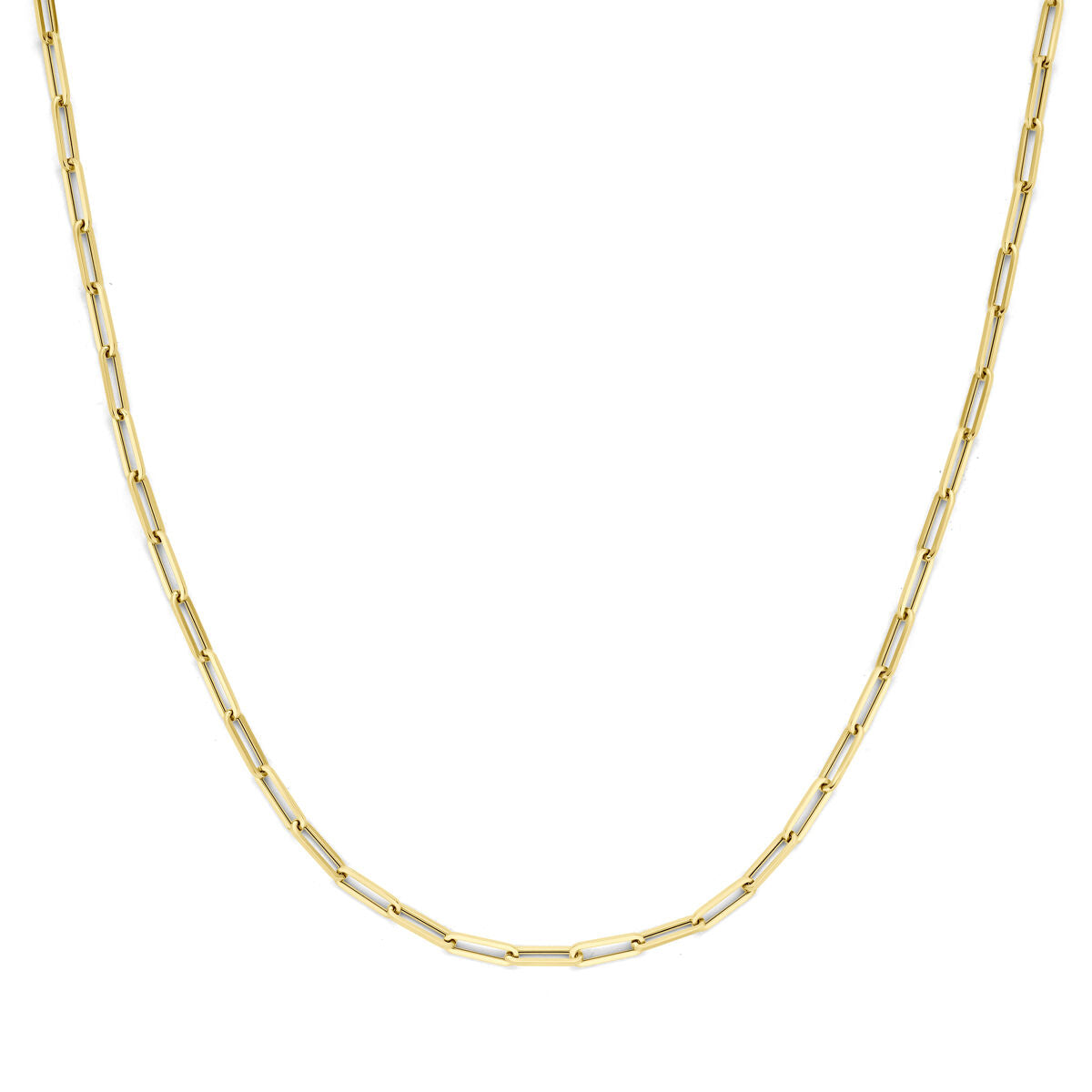 Fantasy Collection 9k collier paperclip vierkante buis 3,0 mm 45 cm 9K geel
