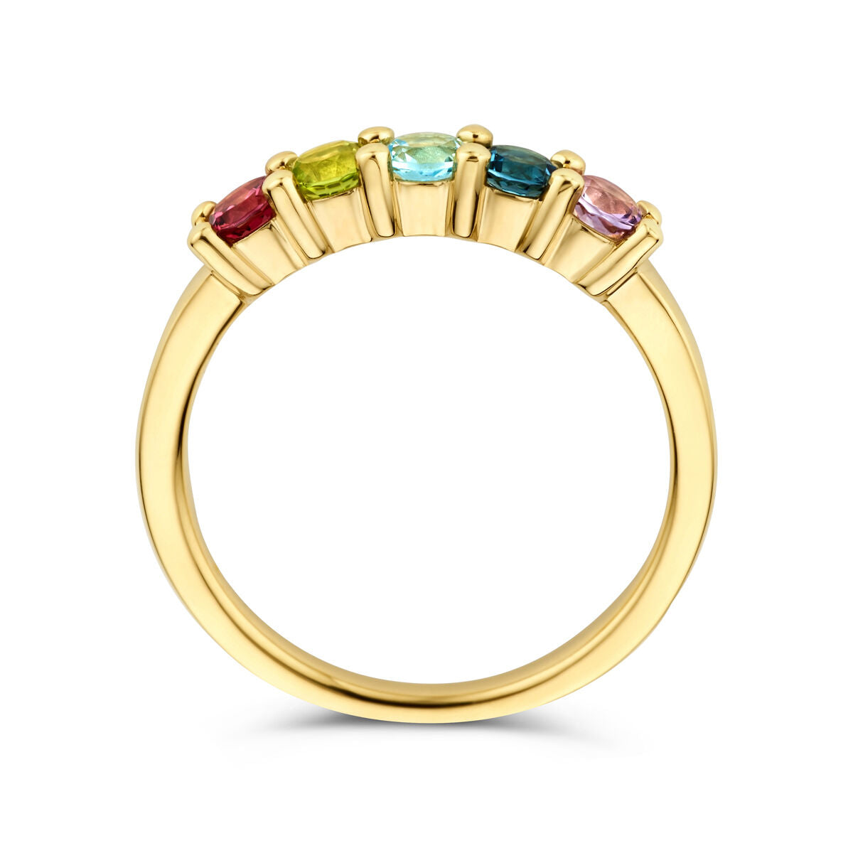 Ring natuurlijke kleurstenen 14K geelgoud