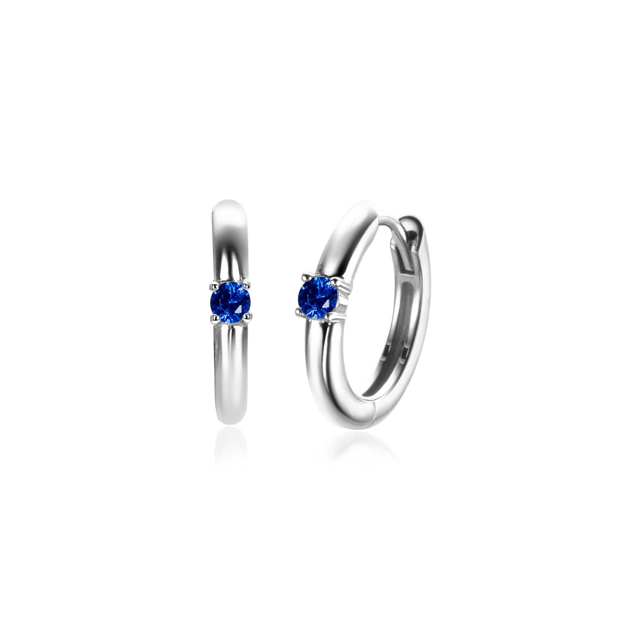 Zinzi oorringen SEPTEMBER zilver met geboortesteen blauw saffier zirkonia 13mm ZICRZ-SEP - PansiteNederland.nl