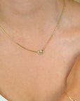 ZINZI Gold Plated Zilveren Ketting met Verbonden Hartjes en Witte Zirkonia 42-45cm ZIC2493Y
