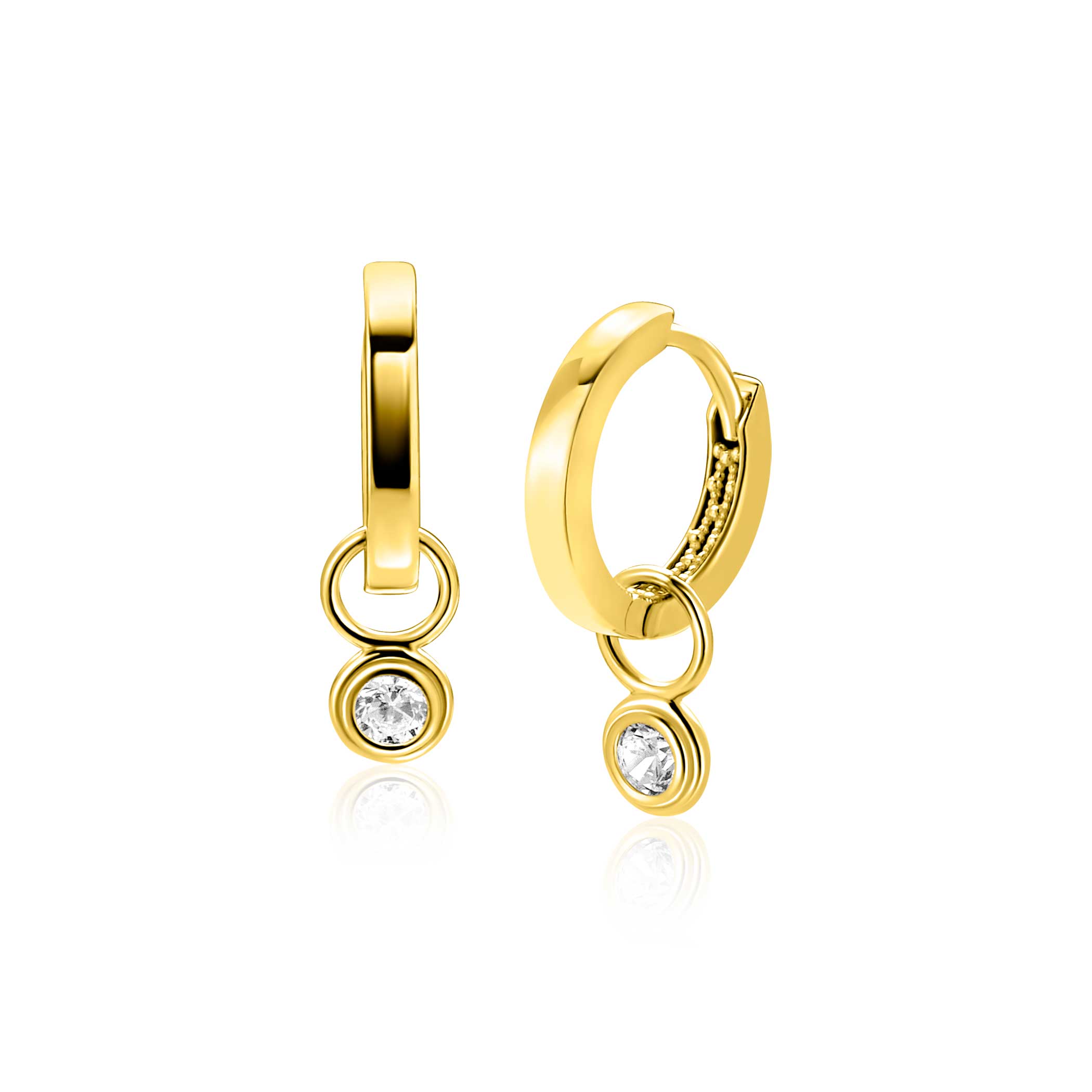 ZINZI 14K Gouden Oorbedels ZGCH560 wit