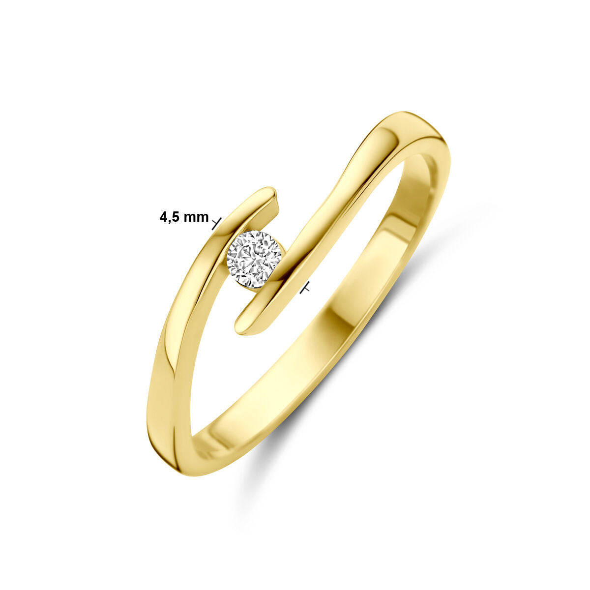 14K Geelgoud Ring Met Zirkonia 4030898 - PansiteNederland.nl