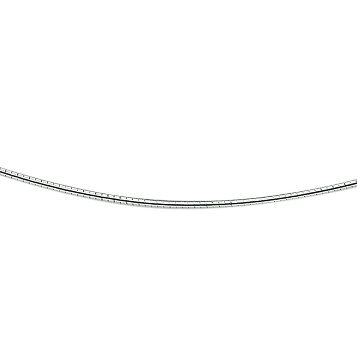 Fantasy Collection Omega rond 1,4 mm zilver gerhodineerd