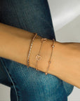 Zinzi zilveren armband rosé verguld hart 17-20cm ZIA1188R