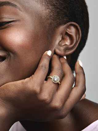 Pandora 14k Goud Vergulde Sparkling Halo ring 161234C01 - PansiteNederland.nl