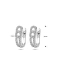 Zilveren gerhodineerde klapoorringen zirkonia 14 mm - 1340689