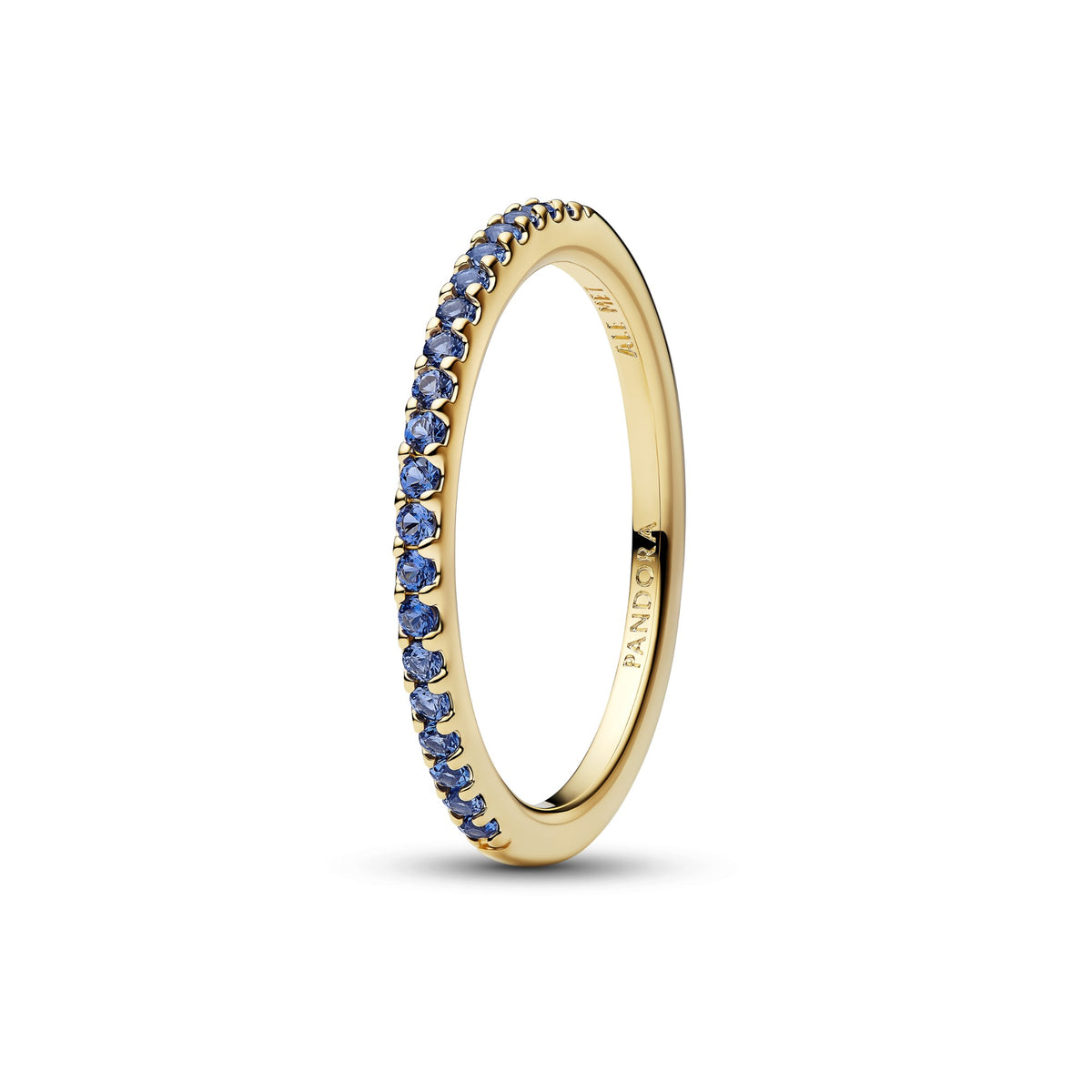 Pandora Sprankelende Blauwe Half-Eternity Ring goudverguld