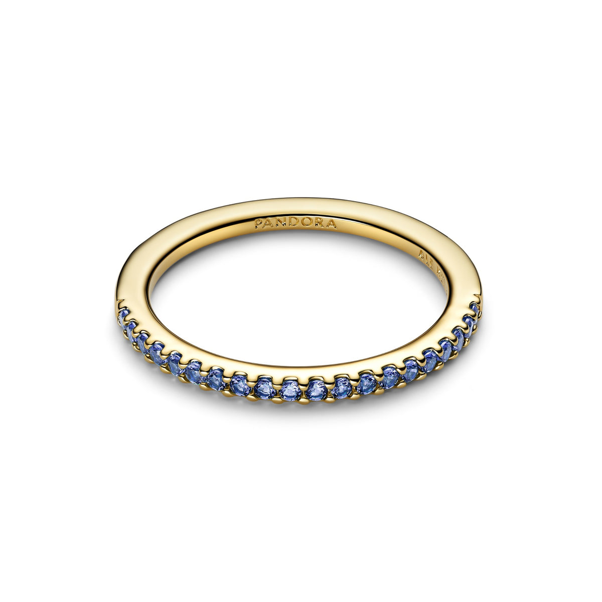 Pandora Sprankelende Blauwe Half-Eternity Ring goudverguld 162999C02