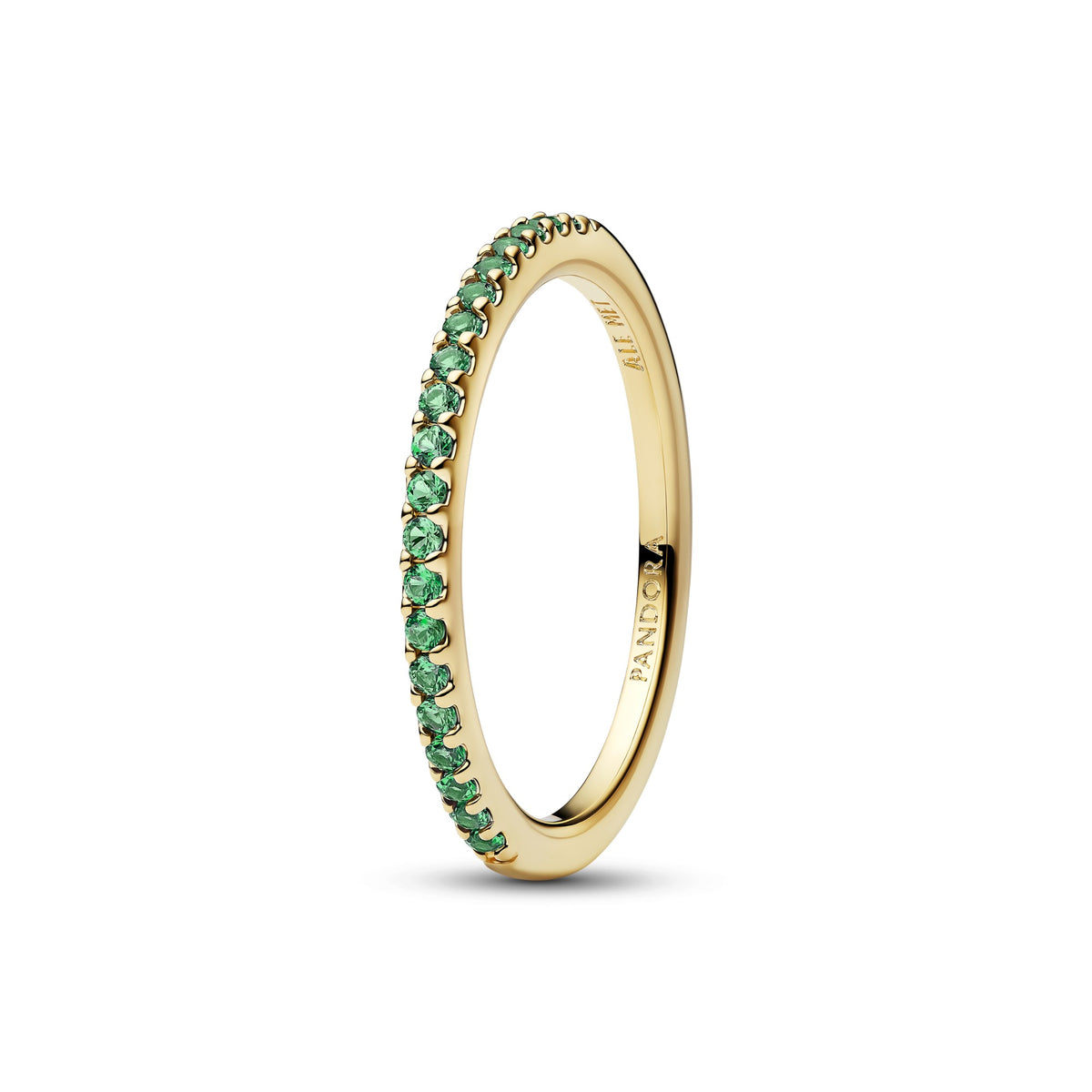 Pandora Sprankelende Groene Half-Eternity Ring goudverguld