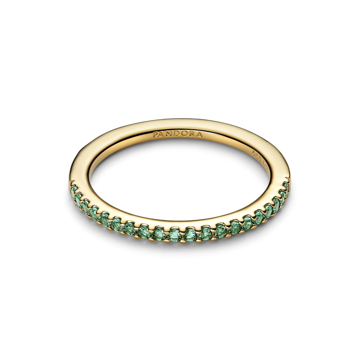 Pandora Sprankelende Groene Half-Eternity Ring goudverguld 162999C03