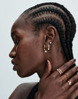 Pandora 14k Goud Vergulde Open Ring met Zoetwaterparel en Zirkonia 163146C01 - PansiteNederland.nl