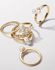 Pandora 14k Goud Vergulde Open Ring met Zoetwaterparel en Zirkonia 163146C01 - PansiteNederland.nl