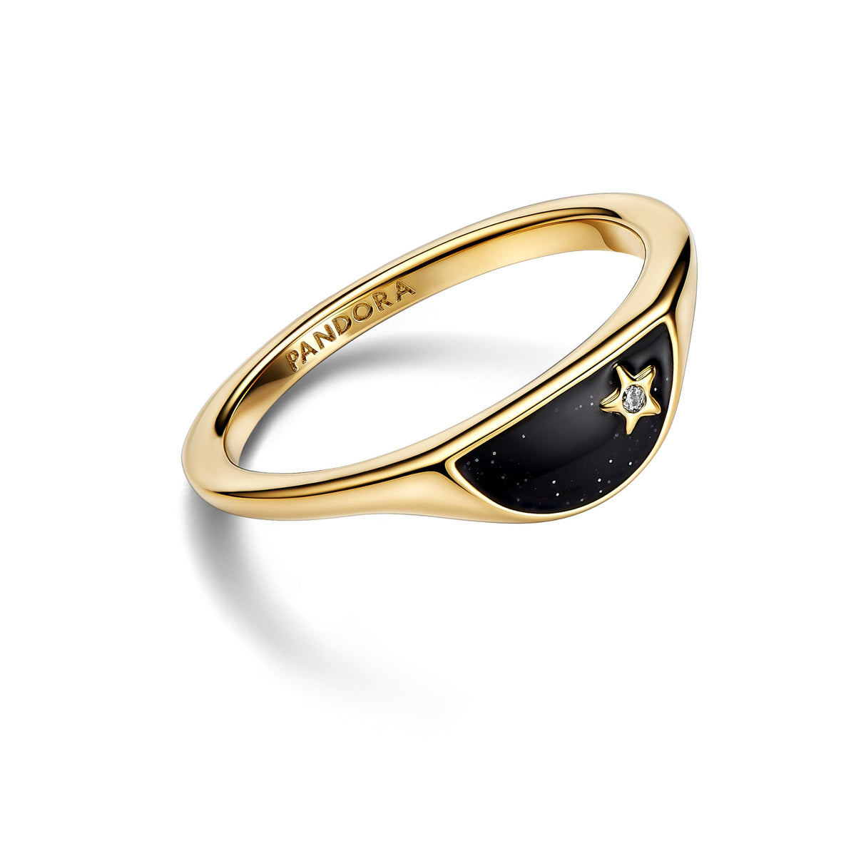 Pandora ME Halve Emaille Zegelring goudverguld 163325C01
