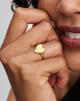 Pandora Ring graveerbaar hart 163988C00