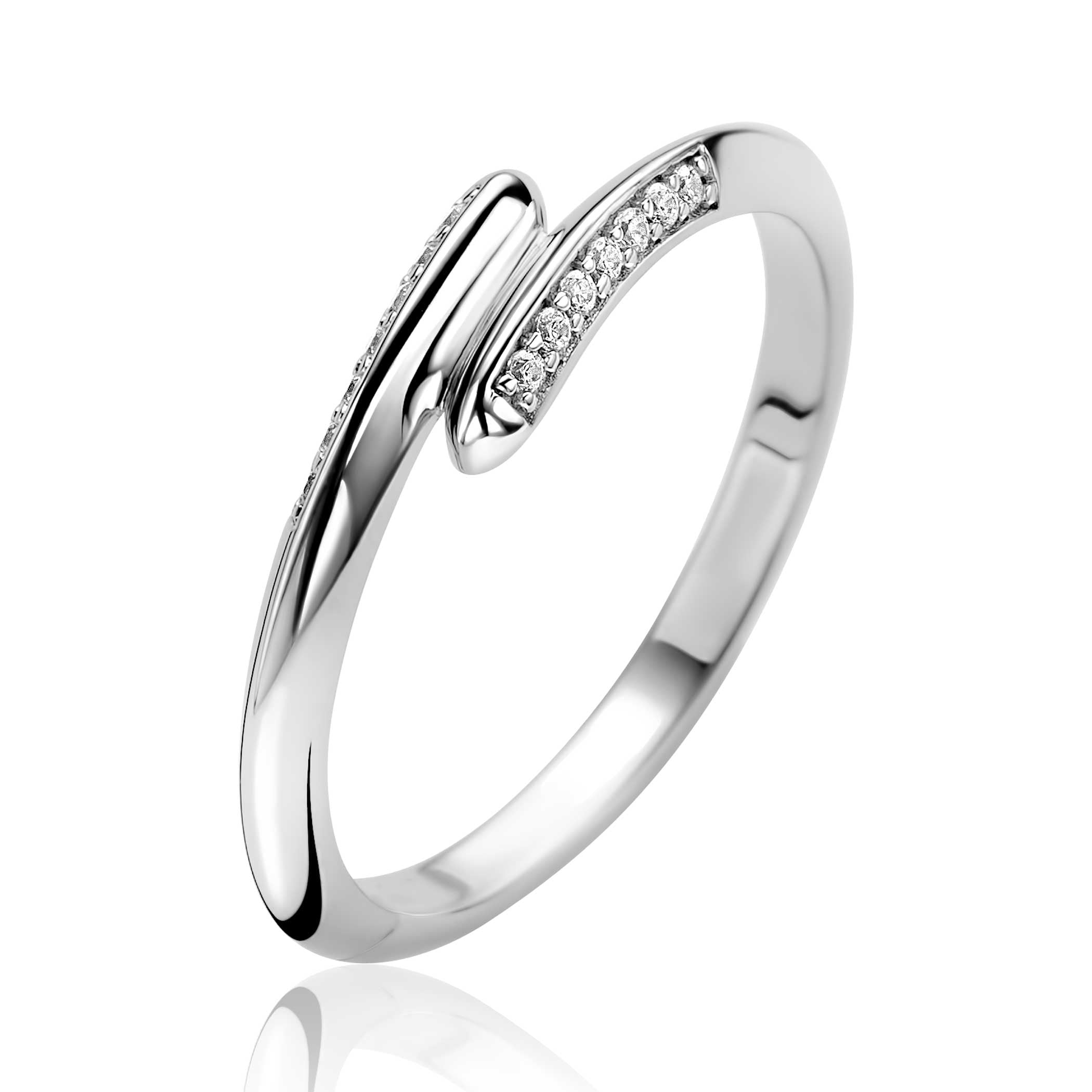 ZINZI Zilveren Ring met Witte Zirkonia - ZIR2833