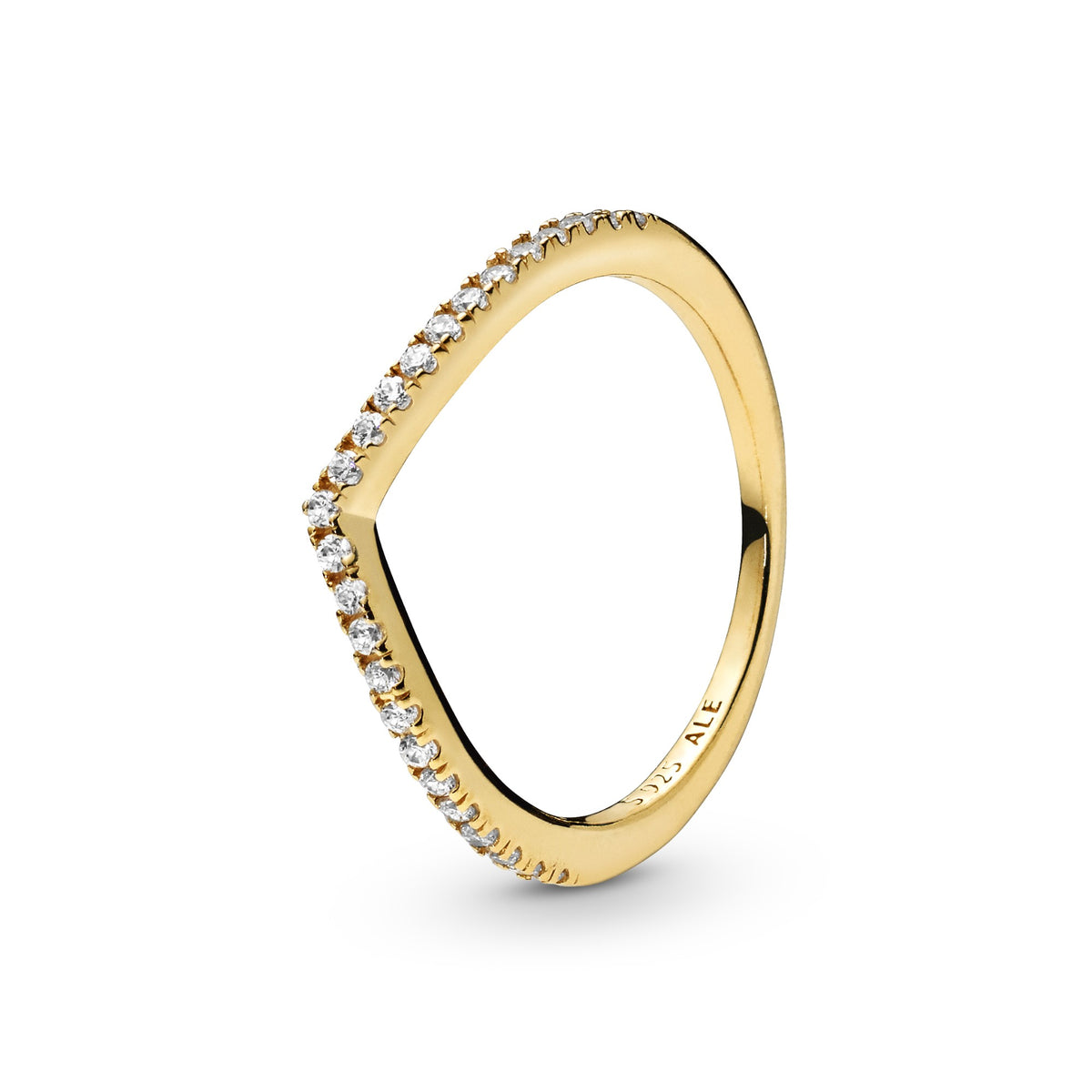 Pandora Sprankelende Wishbone Ring goudverguld