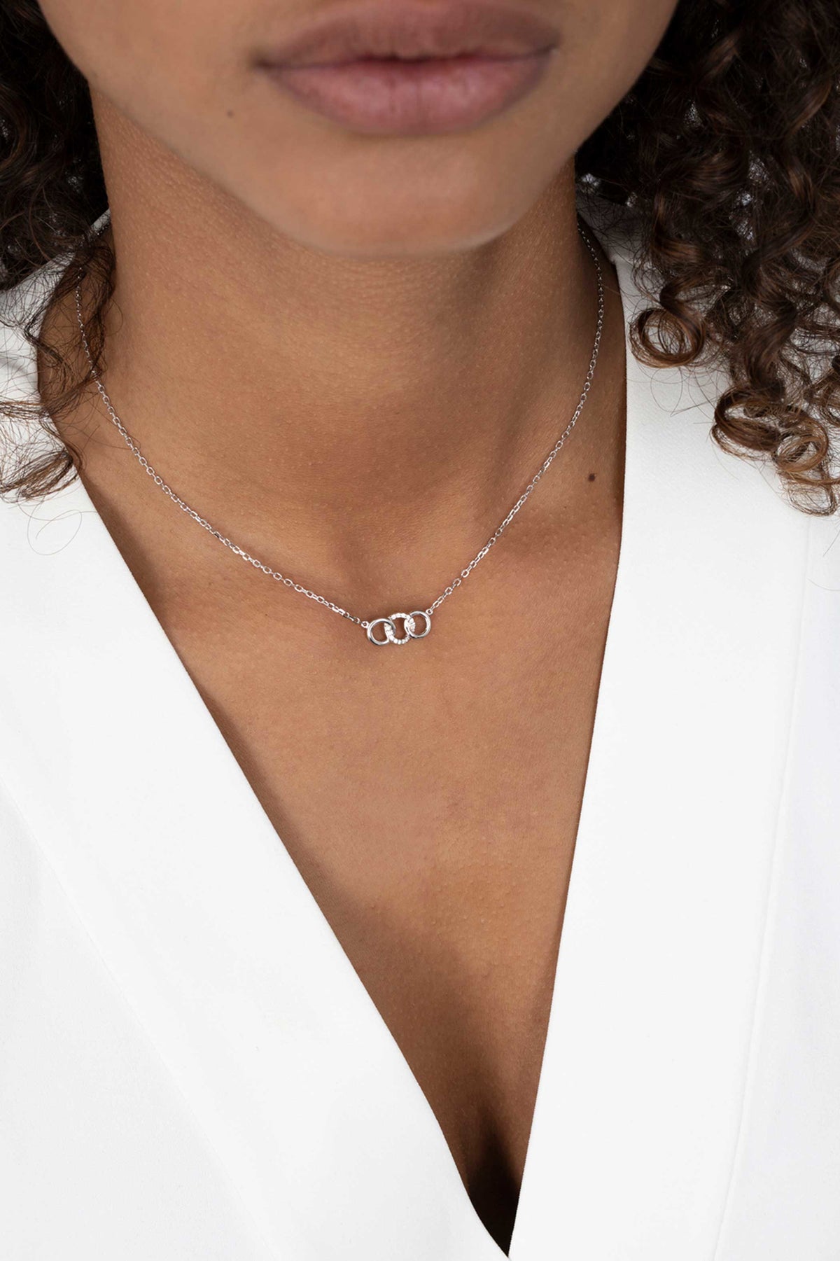 ZINZI Zilveren Ketting met Witte Zirkonia ZIC2045