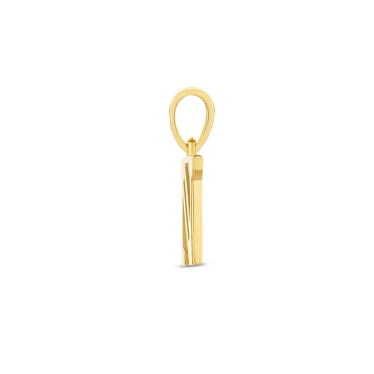 Hanger letter N zirkonia 14 mm 14K geelgoud #Letter_N