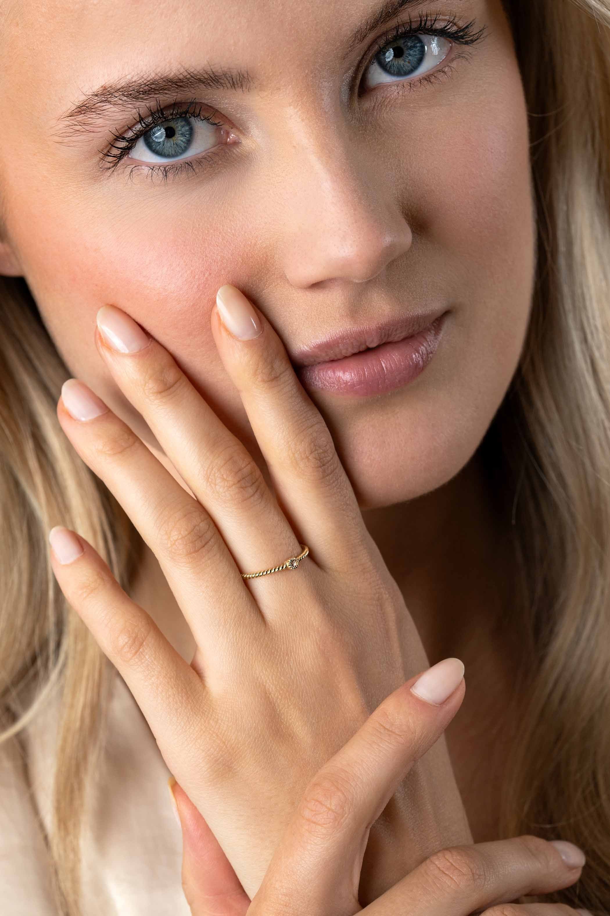 ZINZI 14K Gouden Ring met Witte Zirkonia ZGR481