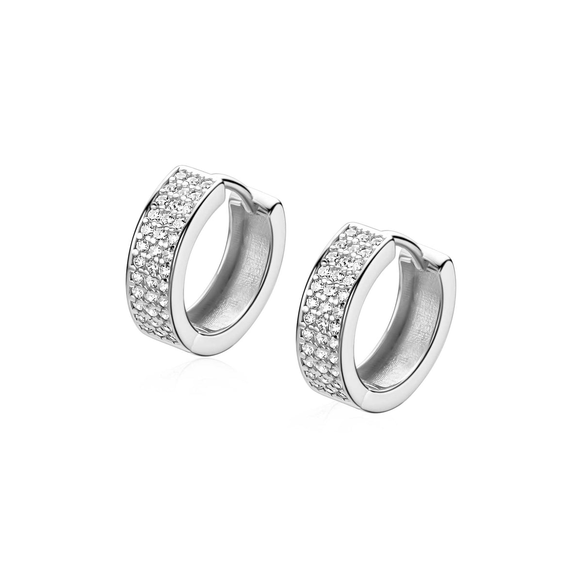 ZINZI Zilveren Oorringen met Witte Zirkonia ZIO2862