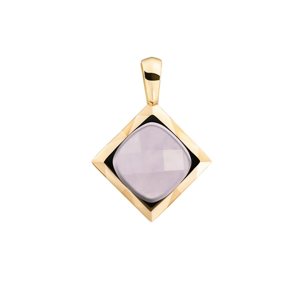 Sparkling Jewels Hanger | Rose Quartz Cushion Cut Amulet - Gold SPG32-G13 - PansiteNederland.nl