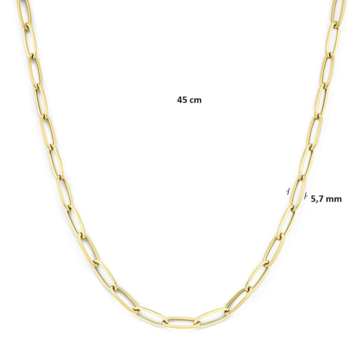 Collier 5,7 mm 9K geelgoud 45 cm