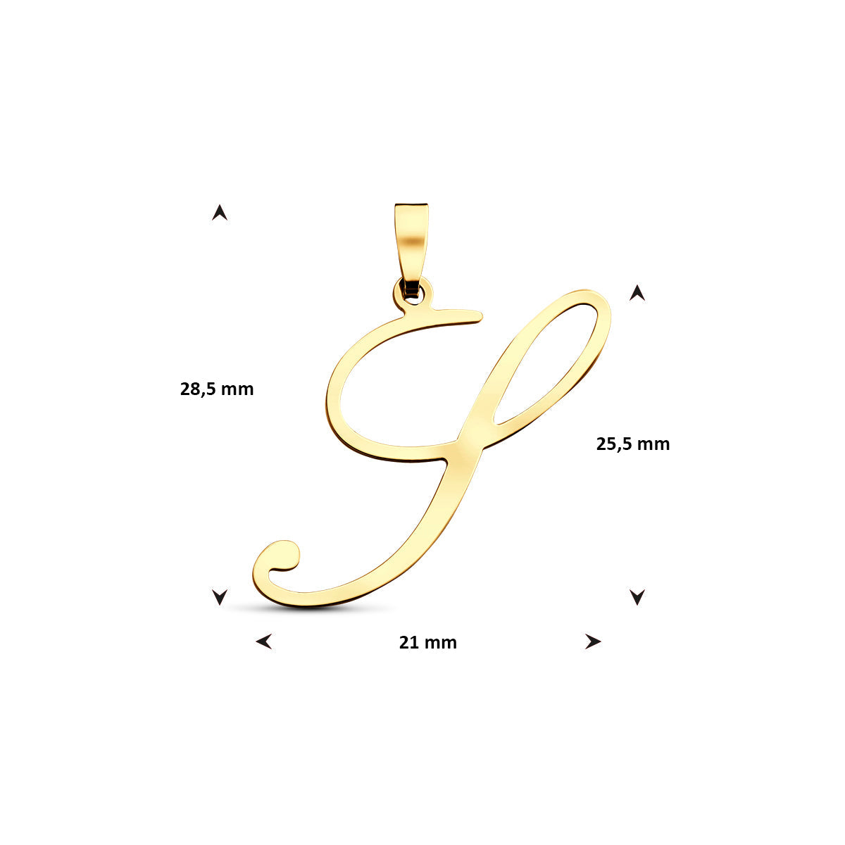 Hanger sierletter S 25,5 mm 14K geelgoud #Letter_S