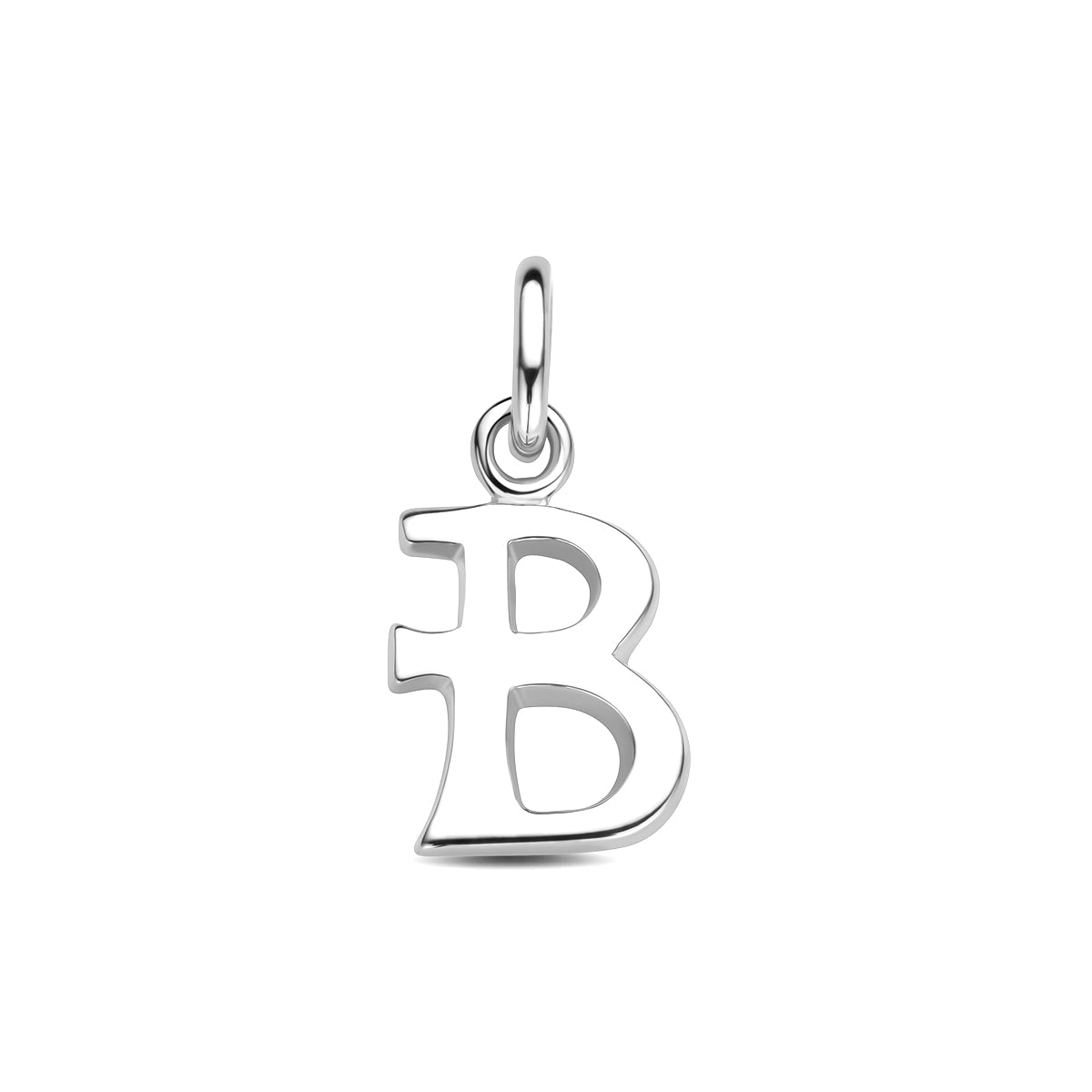 Hanger letter B 12,5 mm zilver gerhodineerd #Letter_B