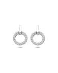 Zilveren gerhodineerde oorknoppen zirkonia 13 mm - 1341699