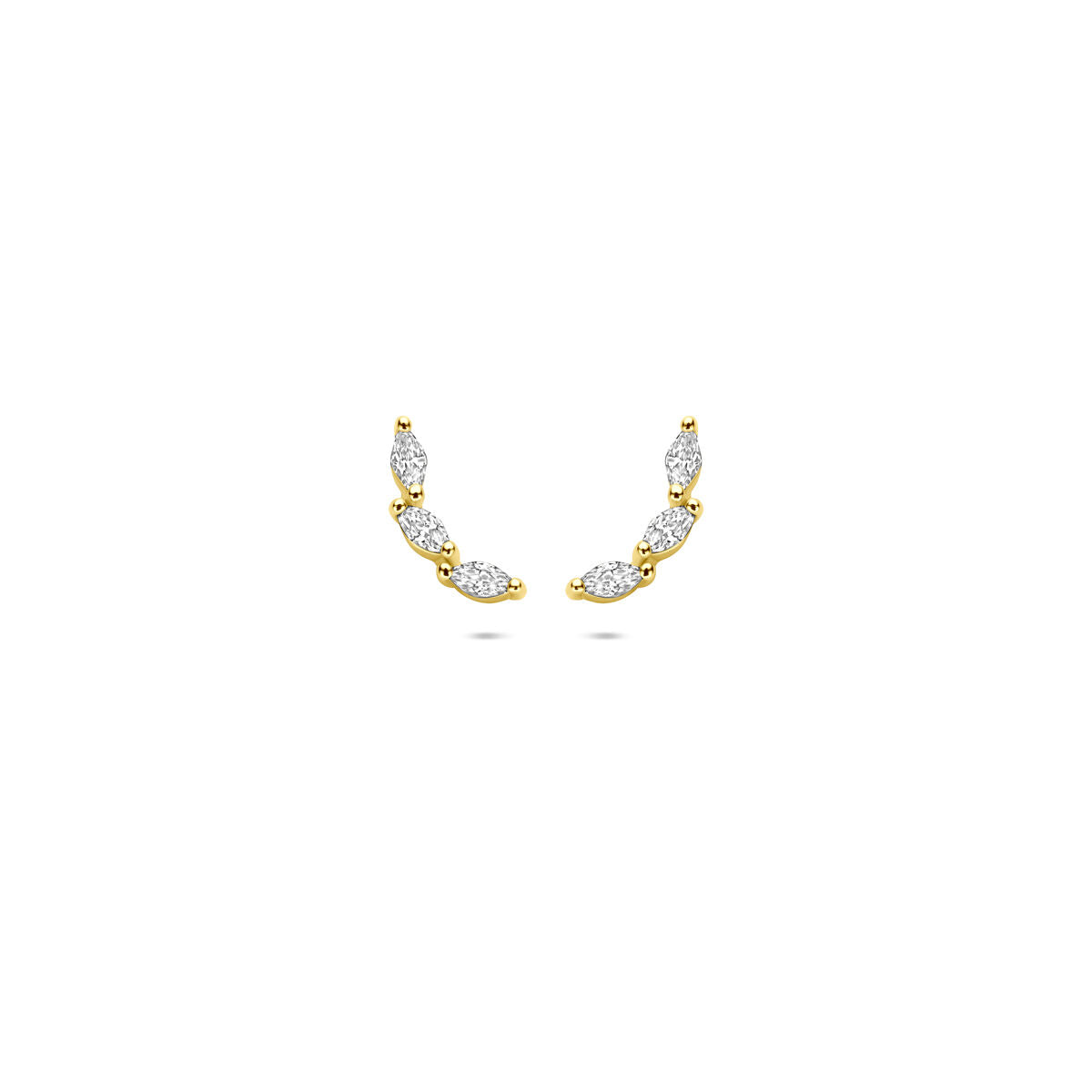 Zilveren vergulde geel oorknoppen zirkonia 9,5 mm 1 micron - 2104109