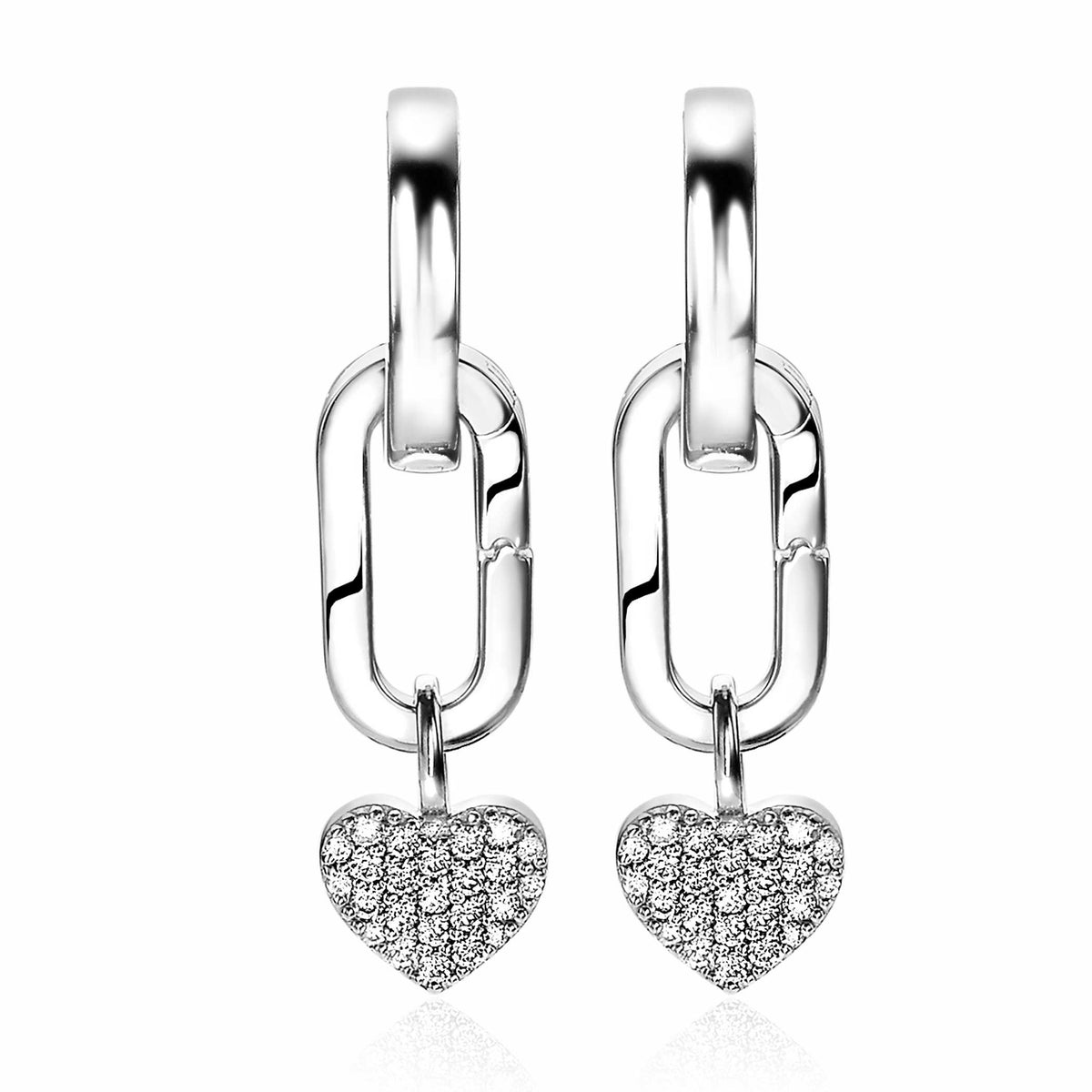 ZINZI zilveren ovale oorbedels sluitring 16mm voor je losse hangertjes ZICH2060 (zonder Oorbedels)