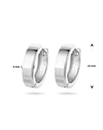 Zilver Gerhodineerd Klapoorringen Vlak 1322875