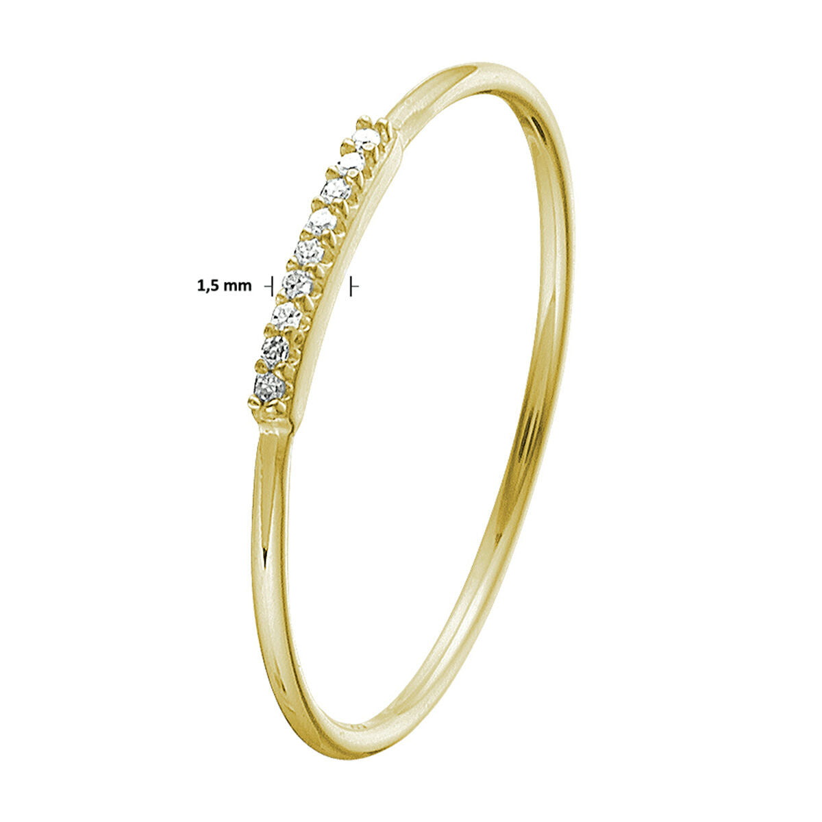 Ring diamant 0.02ct h p1 14K geelgoud