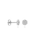 Zilveren gerhodineerde oorknoppen zirkonia 6 mm - 1341256