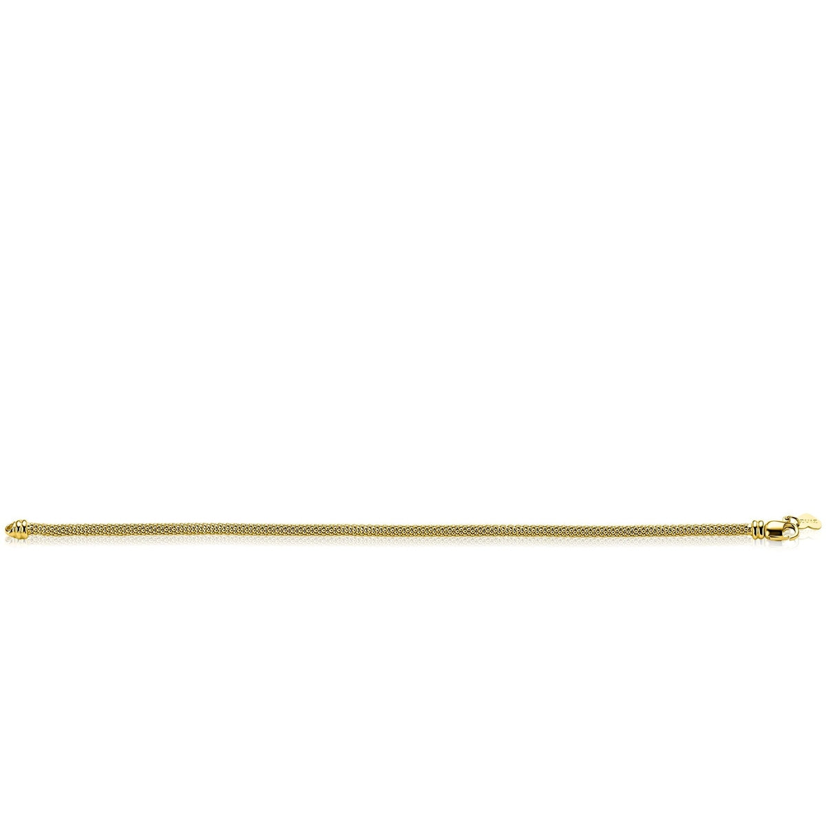 ZINZI gold plated popcorn armband 3mm breed 19cm ZIA2765G