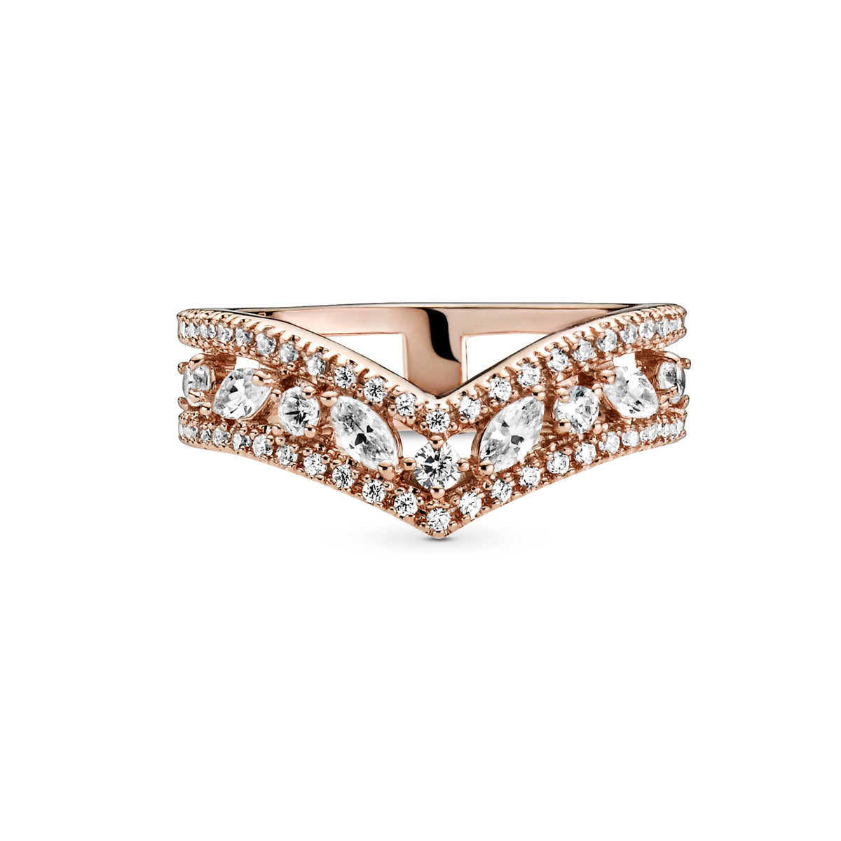 Pandora Sprankelende Marquise Ring roségoudverguld 189095C01